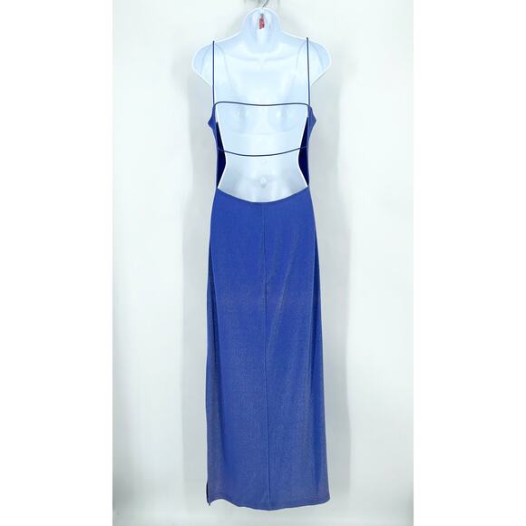 Vintage 90’s Y2k City Triangles Backless Maxi Dress Sparkle Prom Slip Dress - Picture 5 of 10